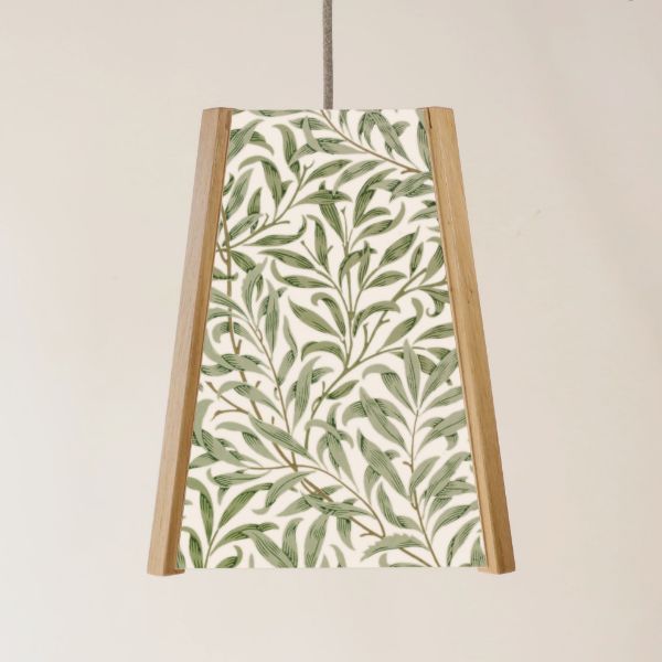 Picture of Oak Pendant Light, William Morris Leaf Willow Bough 
