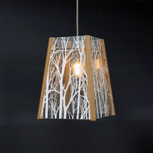 Picture of Oak Pendant Light, Forest trees pattern