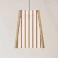 Picture of Oak Pendant Light, French ticking stripe pattern