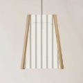 Picture of Oak Pendant Light, French ticking stripe pattern