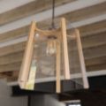 Picture of Oak Ceiling Light, 5 Sided, Moroccan pattern, Easy Fit