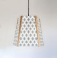 Picture of Oak Ceiling Light, 5 Sided, Floral Block Print, Easy Fit
